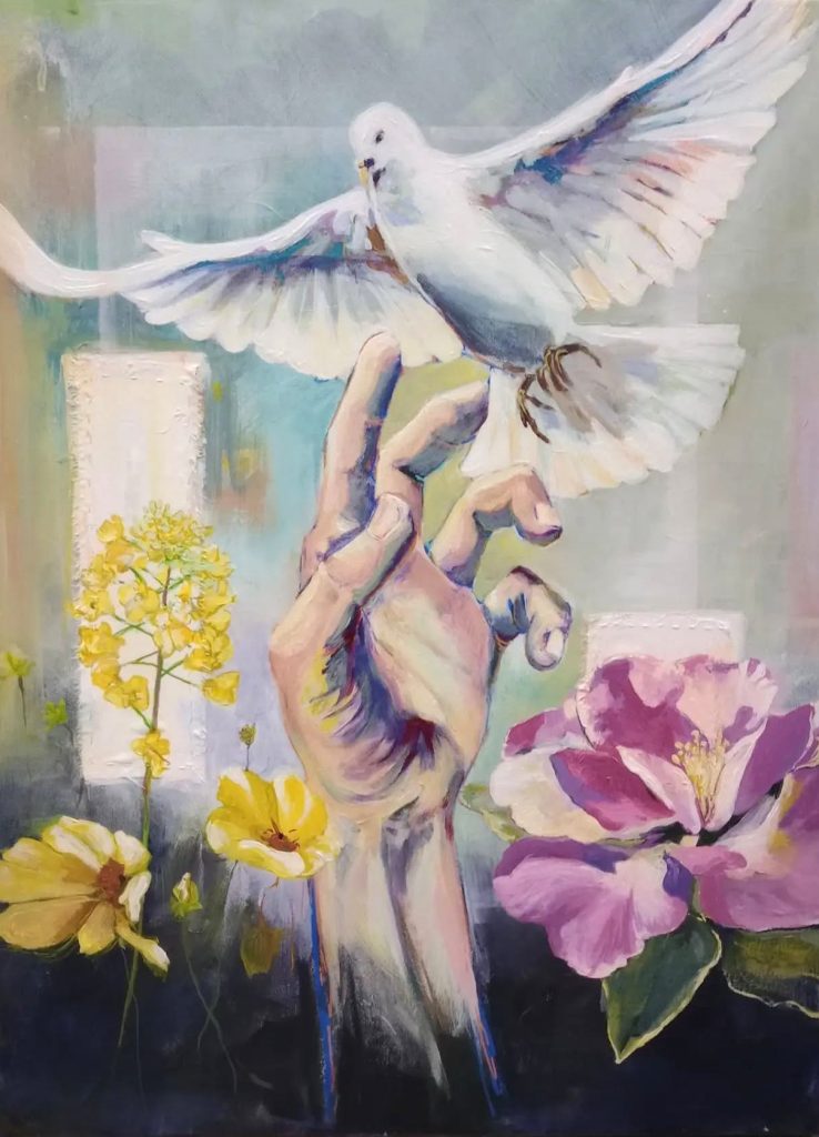 Redeeming Love, mixed media, 18x24